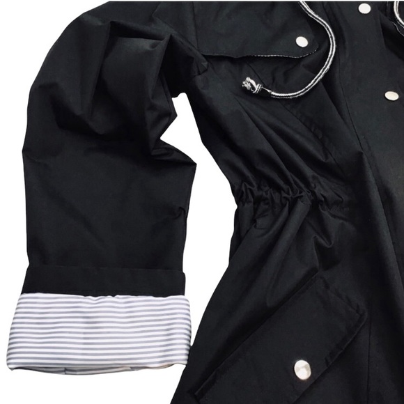 Women’s Front Zipper + Snaps Hooded Rain Jacket Fully Lined Black Size L… - Picture 8 of 16